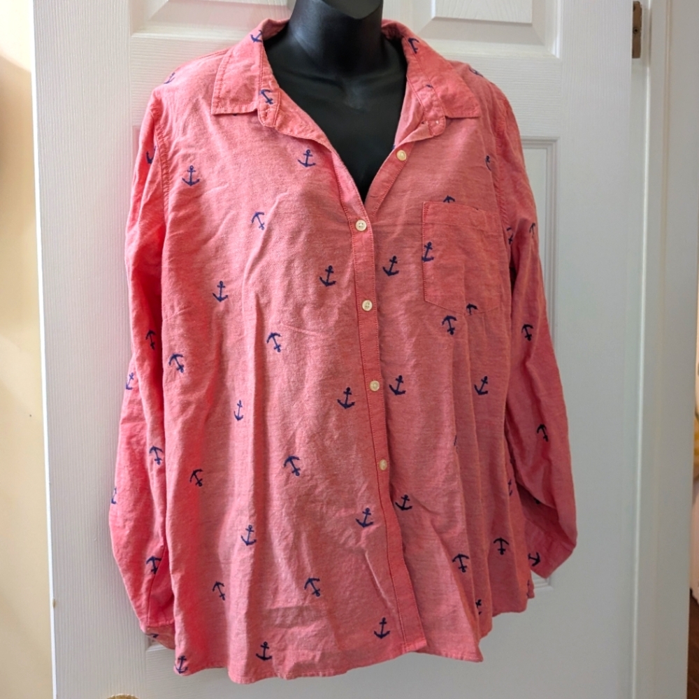 Bass Coral Shirt with Nautical Design XL